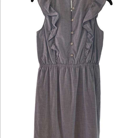 MADEWELL chambray blue womens ruffle Dress Size 0 - Picture 4 of 6